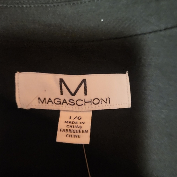 MAGASCHONI Lightweight Blazer Ponte Knit Stretch Black Single Button Size Large - Picture 5 of 7